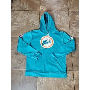 Nike Miami Dolphins Men’s Aqua Throwback Pullover Hoodie Size M